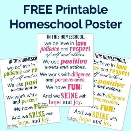 Free printable homeschool poster to inspire & motivate!