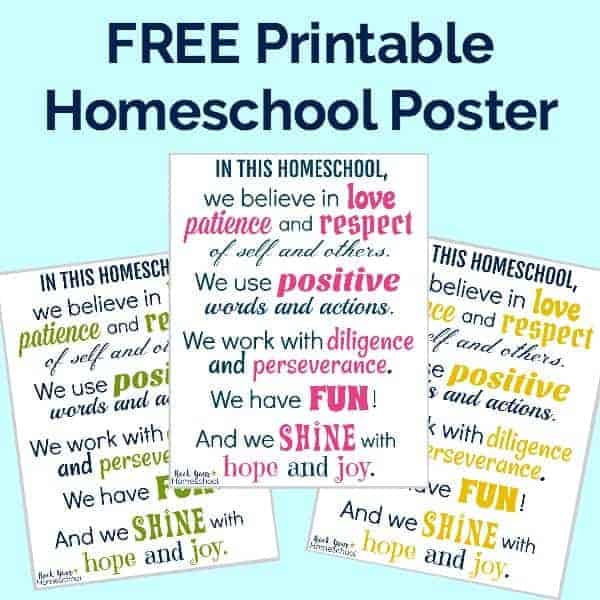 Free printable homeschool poster to inspire & motivate!