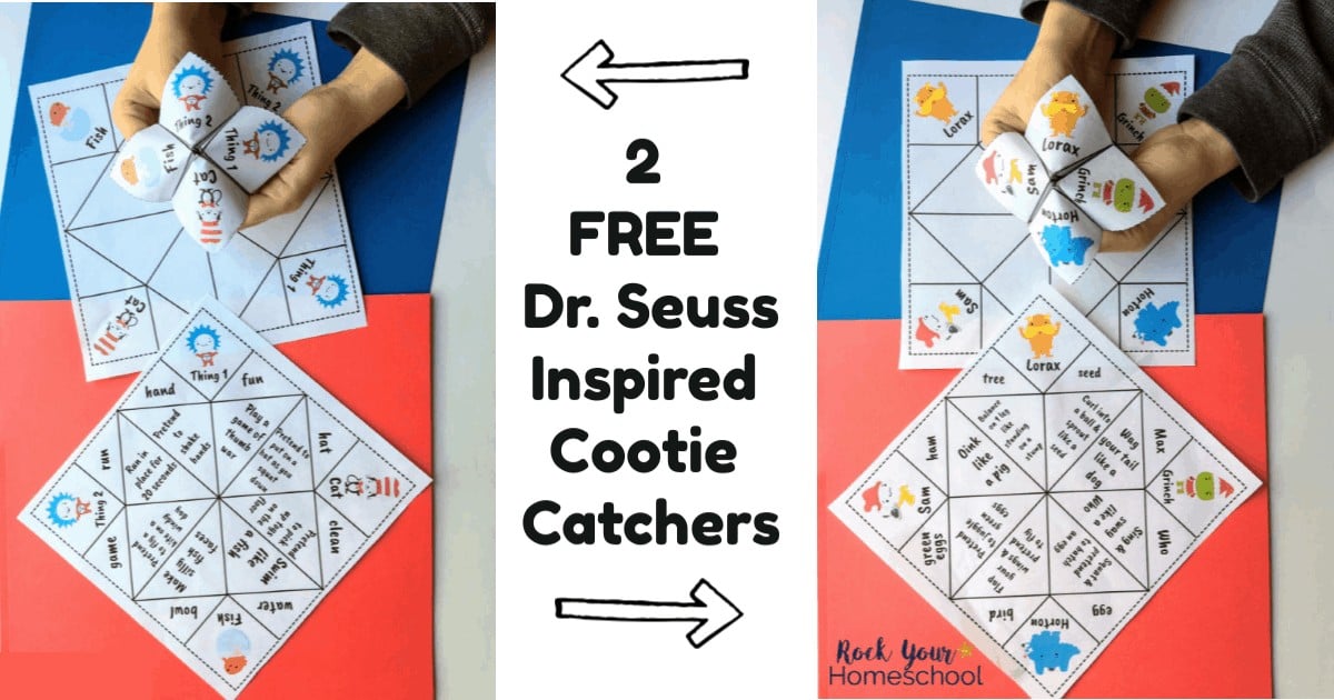These 2 free printable Dr. Seuss-Inspired Cootie Catchers are easy ways to enjoy interactive fun with your kids.