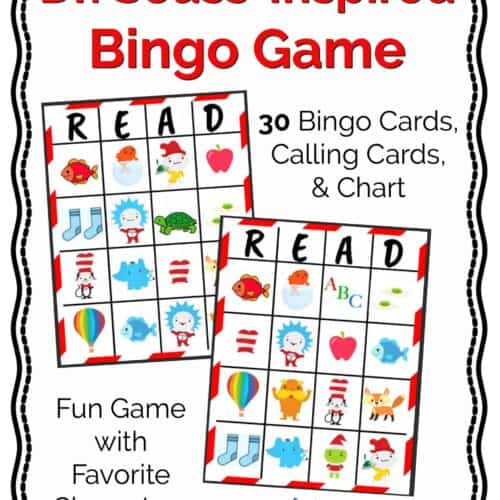 Have a blast with your kids and these Dr. Seuss characters! This Dr. Seuss-Inspired Bingo game is great for classrooms, parties, family, & homeschool fun.