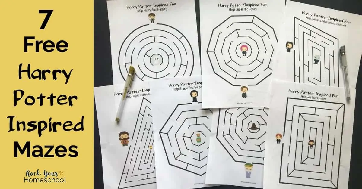 Get your 7 free Harry Potter-Inspired mazes for magical fun!