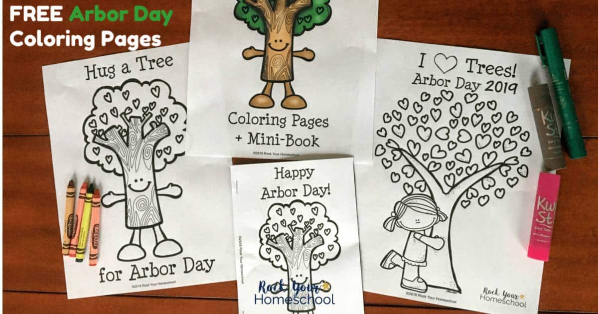 Your kids will love these free Arbor Day Coloring Pages & Mini-Book!