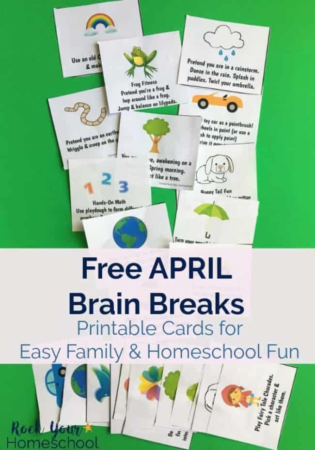 free printable April brain breaks