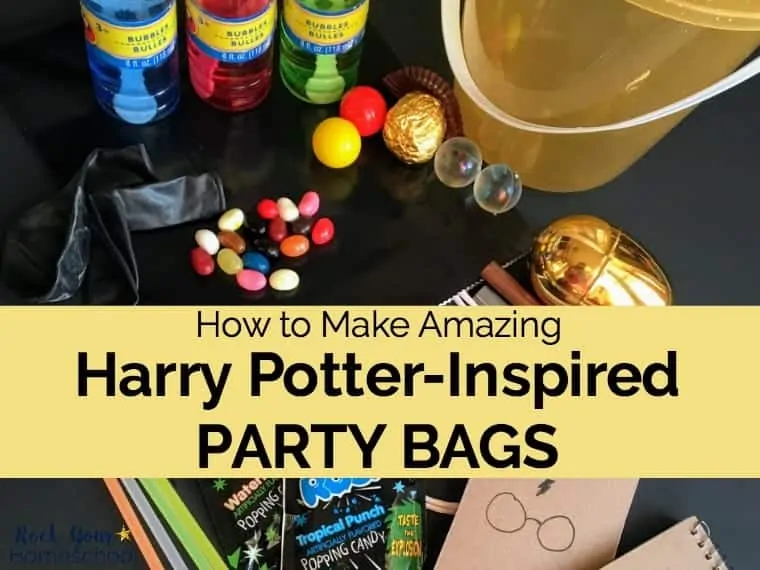 You can make amazing Harry Potter-Inspired party bags. Great for birthday parties, classroom use, family, & homeschool fun!