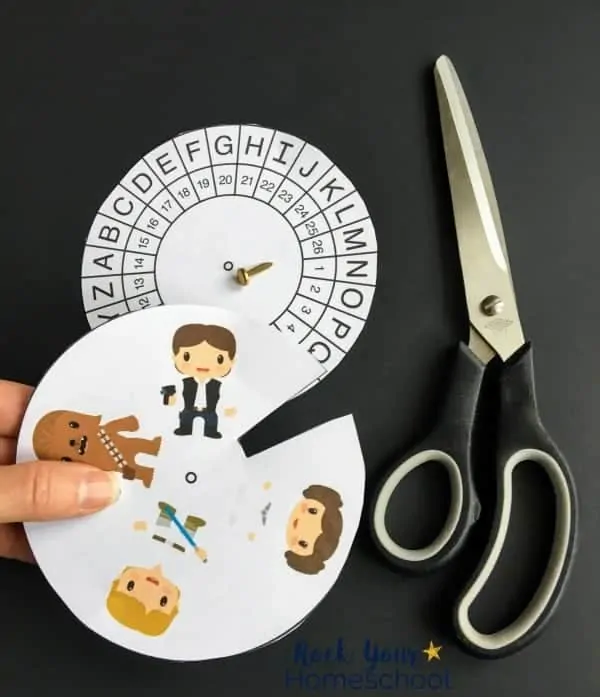 Simply cut out the decoder rings to get started with Star Wars-Inspired Activities for Decoding Fun!