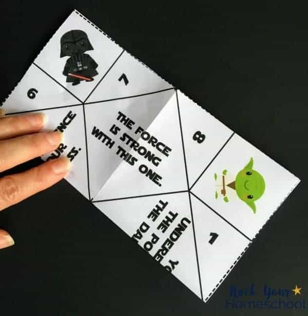 These free Star Wars-Inspired origami fortune tellers are super easy to make.