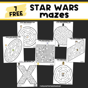 7 examples of free printable Star Wars mazes.