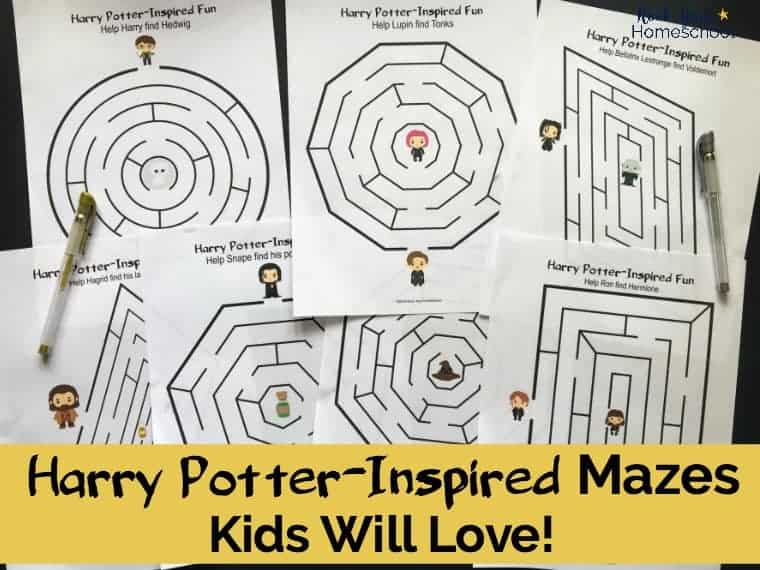 Add a touch of magic to your birthday parties, classroom, family, & homeschool fun with these 7 free Harry Potter-Inspired mazes.