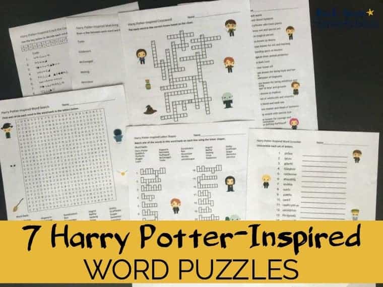 Boost learning fun with these 7 Harry Potter-Inspired Word Puzzles. Brilliant learning fun activities with code, word search, crossword puzzle, and more!