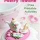 Fondant white & pink tea seat with pink flowers on pink mat on top of white cupcake with light pink floral tea cup in background & Mom tag