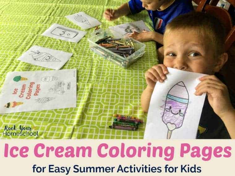 Enjoy easy summer activities with your kids and these ice cream coloring pages! Available as free printables so you can get started on the fun now :)