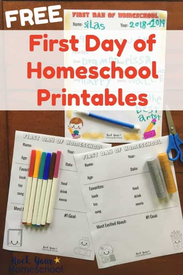 First Day of Homeschool Printables for Fun Keepsakes (Free)