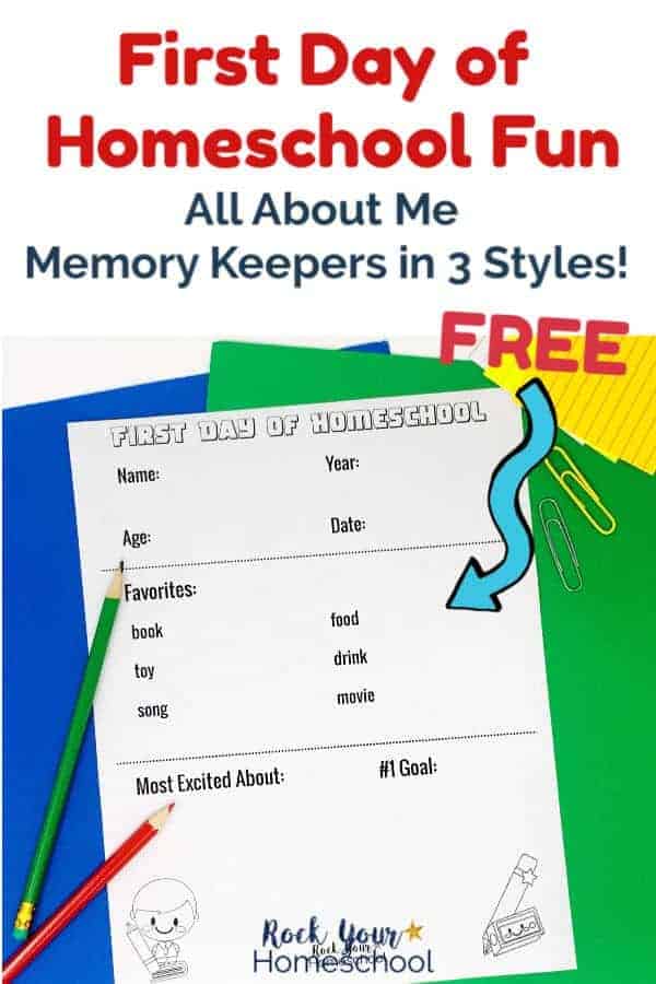 First Day of Homeschool Printables for Fun Keepsakes (Free)