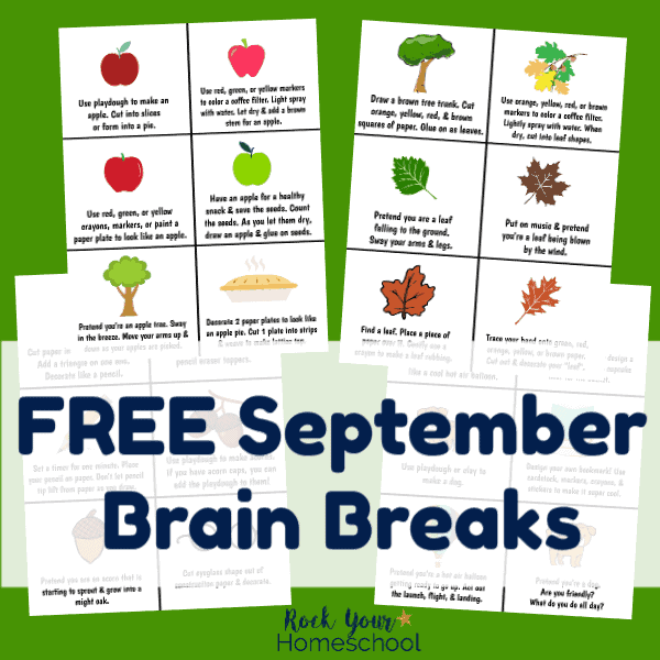 Enjoy free September brain breaks for easy homeschool fun.