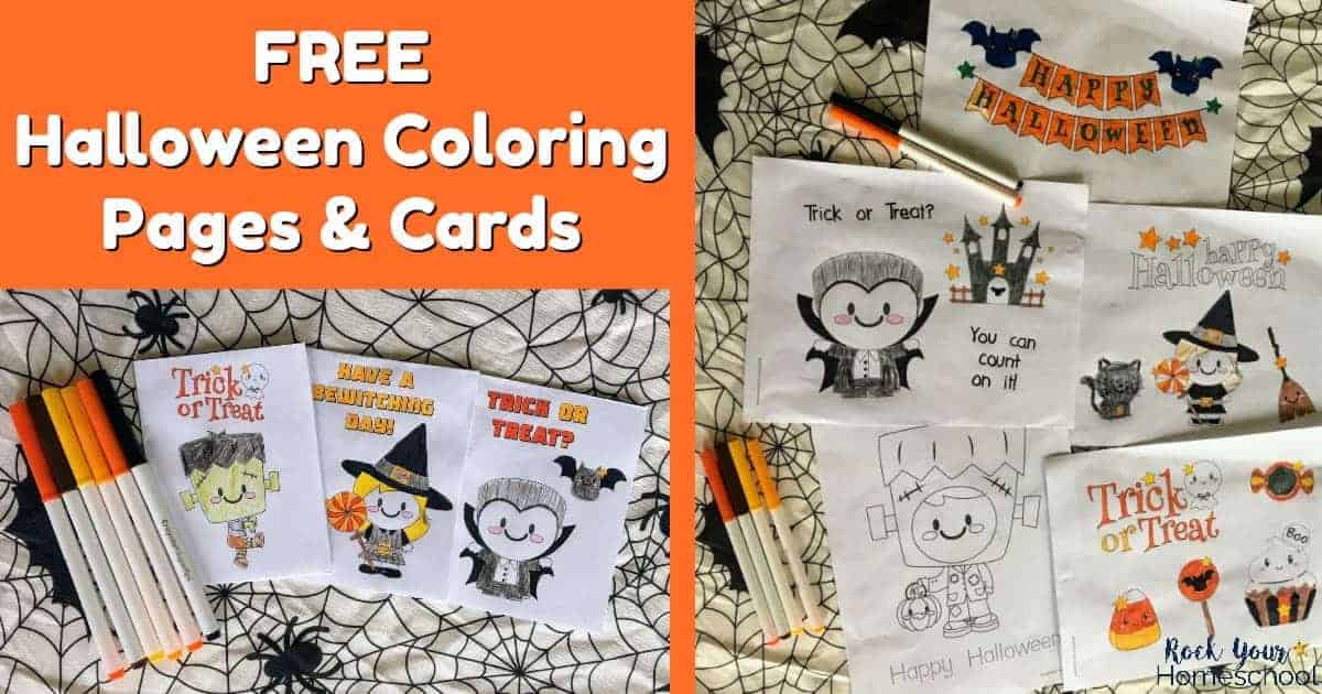 halloween card printable coloring pages