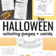Halloween coloring pages & cards with crayons to feature the special holiday fun your kids will have with this free instant download set
