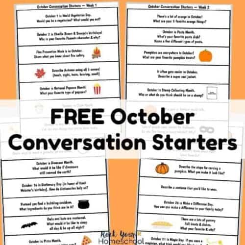 October Discussion Questions Free October Conversation Starters for Fun Chats with Kids - Rock Your ...
