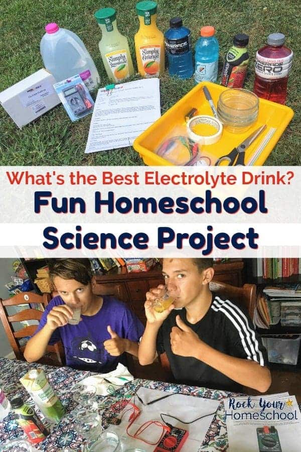 Electrolyte Challenge Sensor Kit & sports drinks and two teen soccer players drinking orange juice