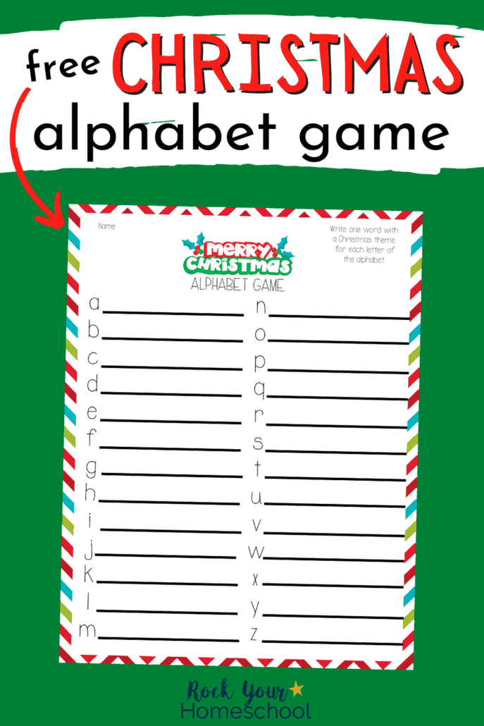 Christmas alphabet game to feature the amazing holiday fun you'll have with this free Christmas game