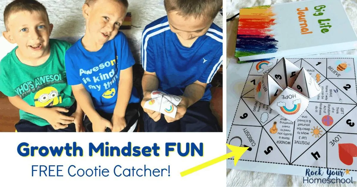 Get your kids pumped up about learning and practicing a growth mindset using this free printable Growth Mindset Cootie Catcher! Awesome for family, homeschool, and classroom fun.