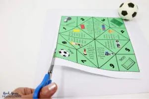 This soccer cootie catcher is easy to print out, cut, & assemble.