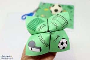This cootie catcher with a soccer theme is an excellent activity for your party, team, or family event.