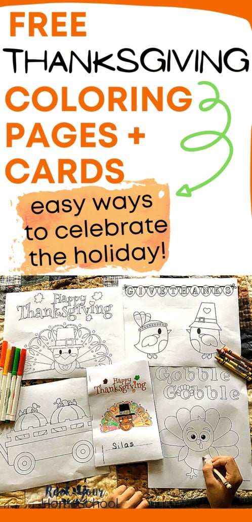 Boy working on Thanksgiving coloring pages and cards to feature how these free printable activities can help you get excited about and celebrate the holiday