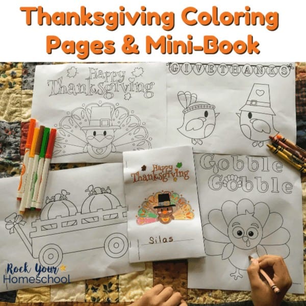 These free Thanksgiving coloring pages & mini-book are awesome activities to make the holiday fun with kids.