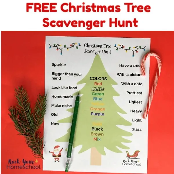 Enjoy easy holiday fun with kids using this free printable Christmas Tree Scavenger Hunt.