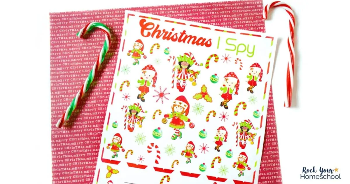 Enjoy this free Christmas I Spy printable activity for easy holiday fun with kids.