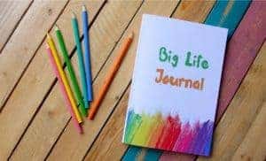 Big Life Journal with color pencils