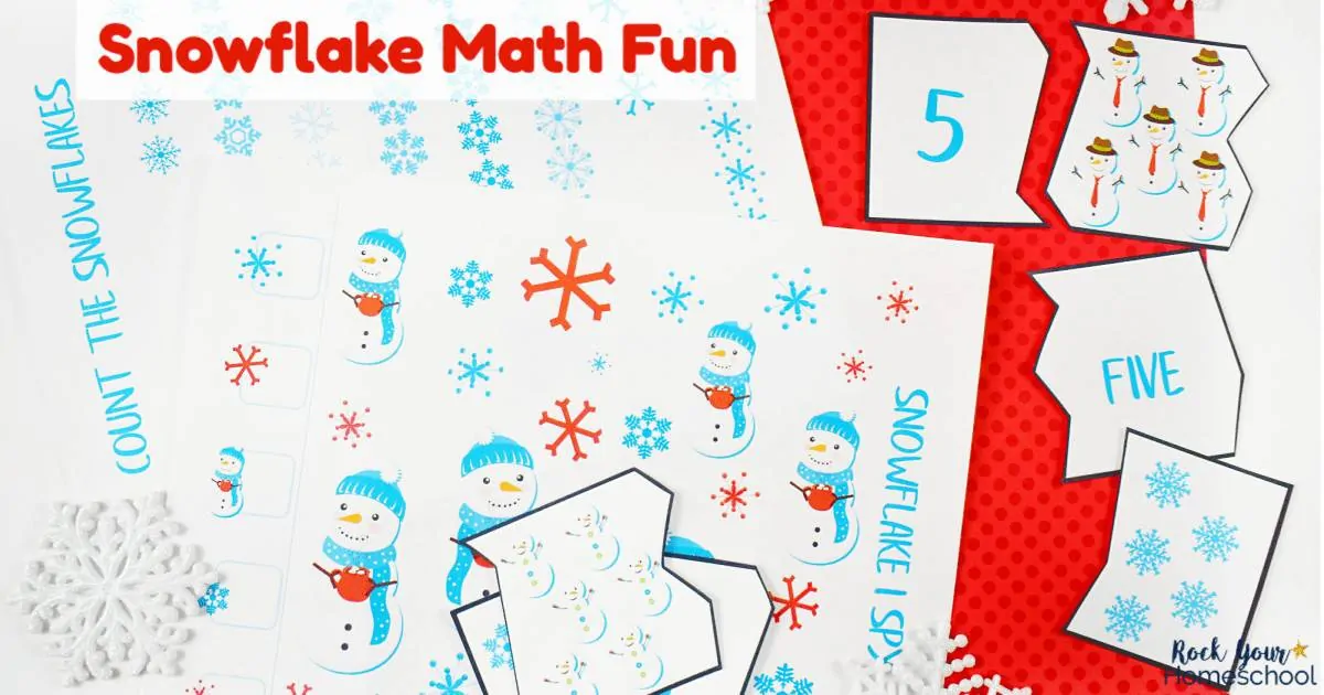 Have some winter math fun with kids using these free printable snowflake activities.