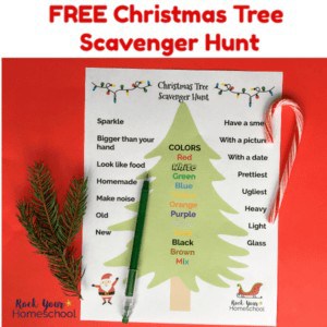 free printable Christmas tree scavenger hunt