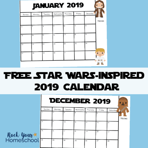 This free printable Star Wars-Inspired 2019 Calendar is awesome for planning your year.