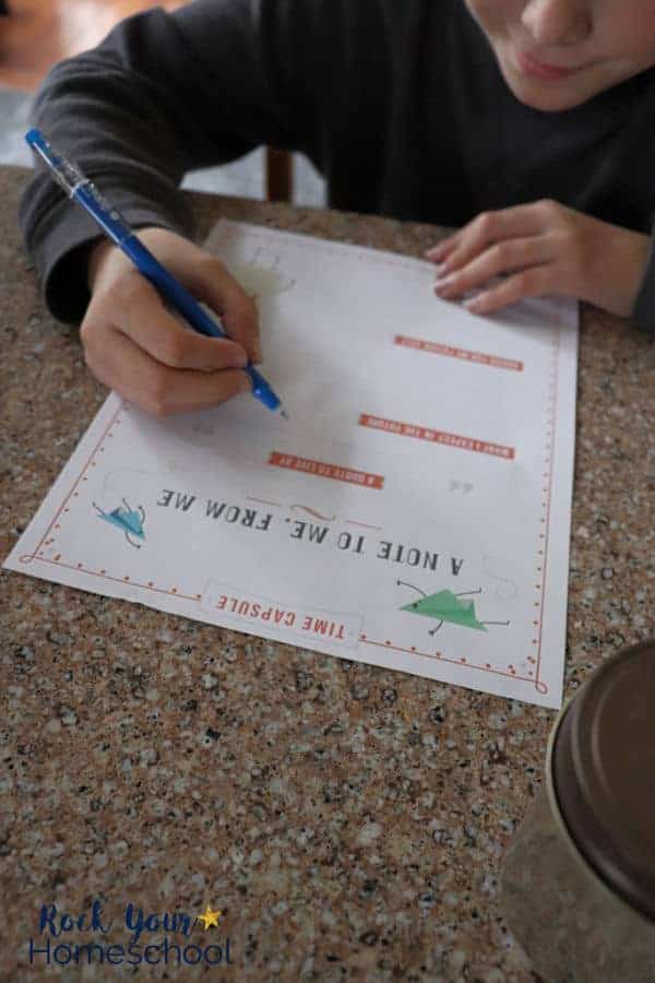 Sneak in some writing fun with this simple & creative project for making a time capsule for kids.