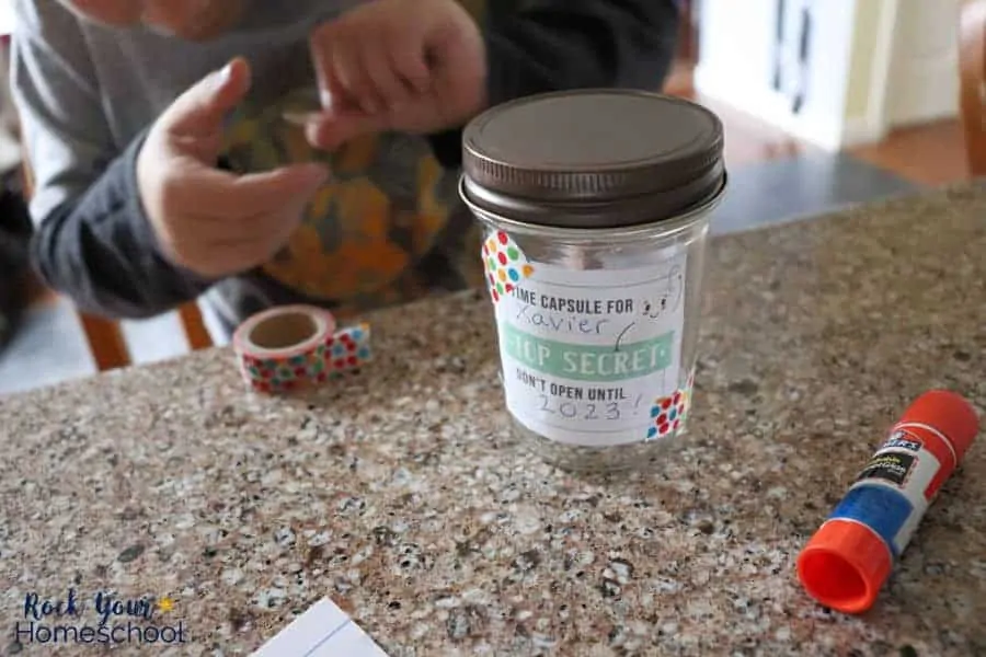 Enjoy this simple & creative project to make a time capsule for kids. Great for New Year's Eve Fun with Kids!