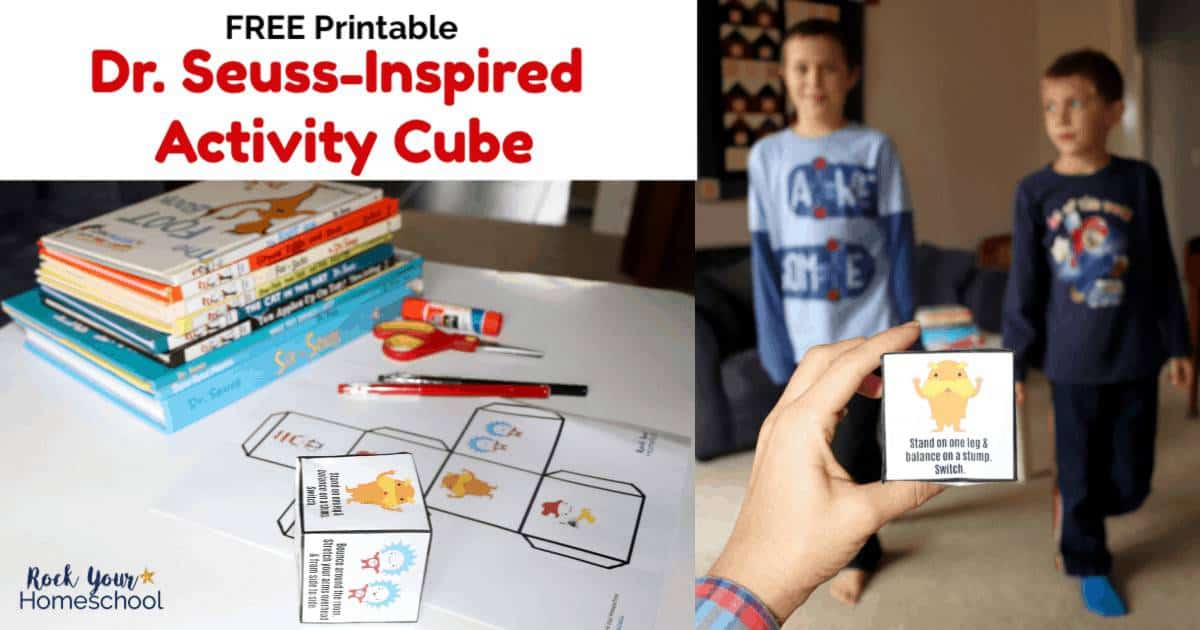 This free printable Dr. Seuss-Inspired Activity Cube is an awesome way to enjoy easy fun with kids.