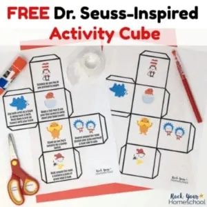 This free printable Dr. Seuss-Inspired Activity Cube is a wonderful & easy way to get your kids up & moving.