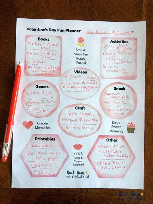 This free printable Valentine's Day Fun Planner will help you get organized & enjoy activities with your kids.