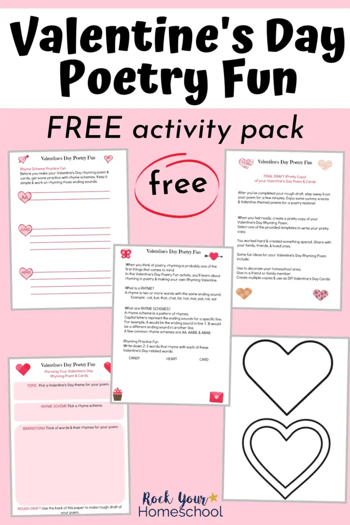 free Valentine's Day Poetry Fun activity pack for creative holiday fun with your kids