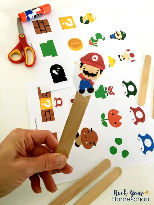 This free Super Mario Printables for Learning Fun include adorable characters & items for play props.