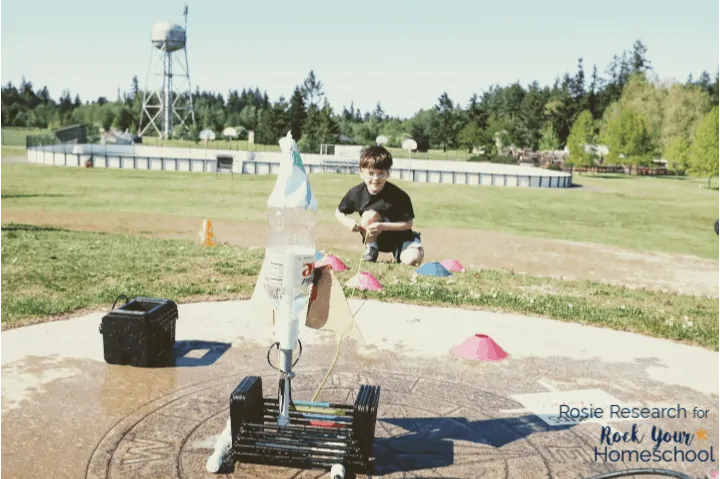 Build a water rocket for backyard science for fun summer activities for kids.
