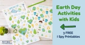 Enjoy Earth Day Activities with kids using these 3 free I Spy printables.