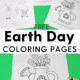 3 free Earth Day coloring pages with crayons and markers to feature the amazing learning fun opportunities these free printable activities provide to celebrate Earth Day with your kids.