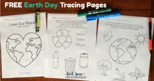 These free Earth Day Tracing Pages are awesome ways to celebrate the special day with your kids.