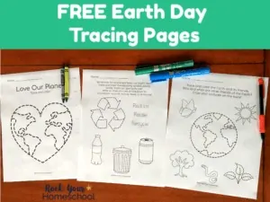 Enjoy easy & fun activities with kids using free Earth Day Tracing Pages! Great for classroom, homeschool, & family.