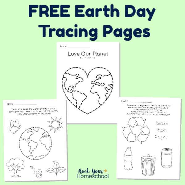 Get your free Earth Day Tracing Pages for fun with kids.