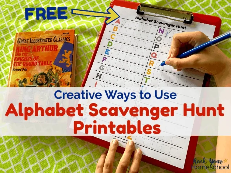 Use these creative ideas for having awesome learning fun for kids with these free printable Alphabet Scavenger Hunt Printables.