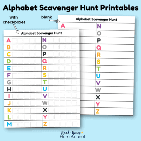 Alphabet Scavenger Hunt Printables Rock Your Homeschool