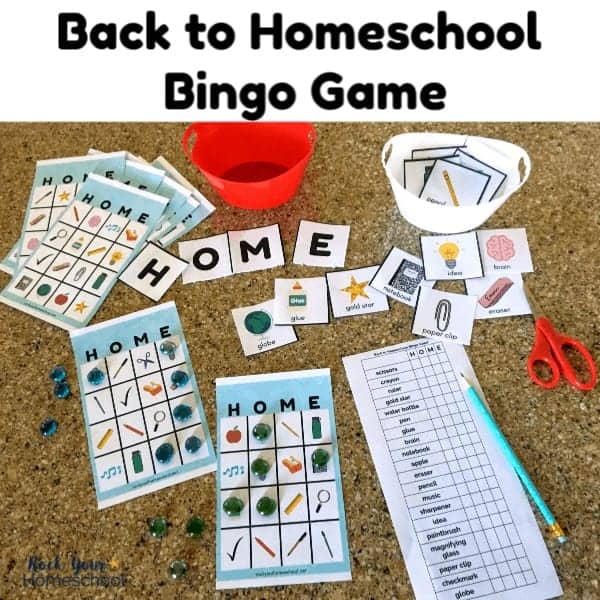 Enjoy special fun with your kids with this Back to Homeschool Bingo Game.